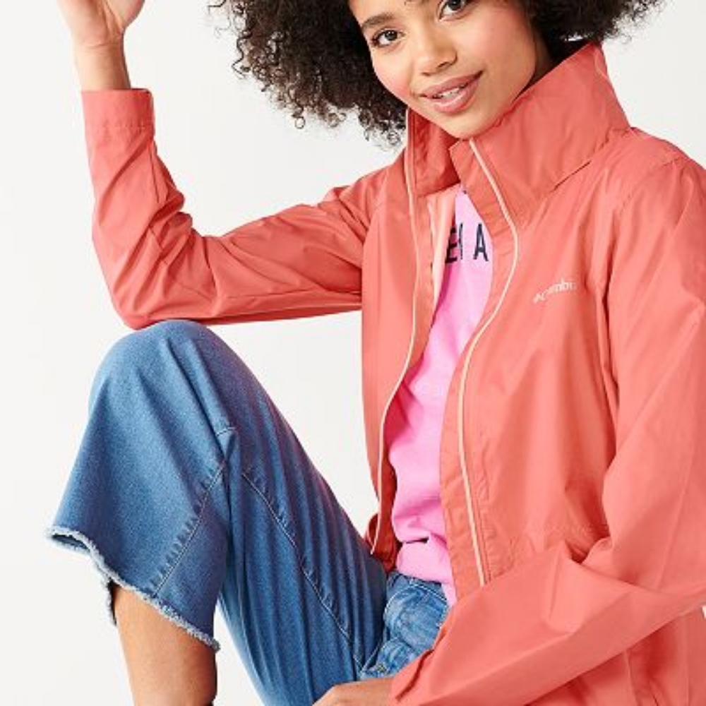 Columbia Packable Switchback Peach Pink Windbreaker Hiking Layer